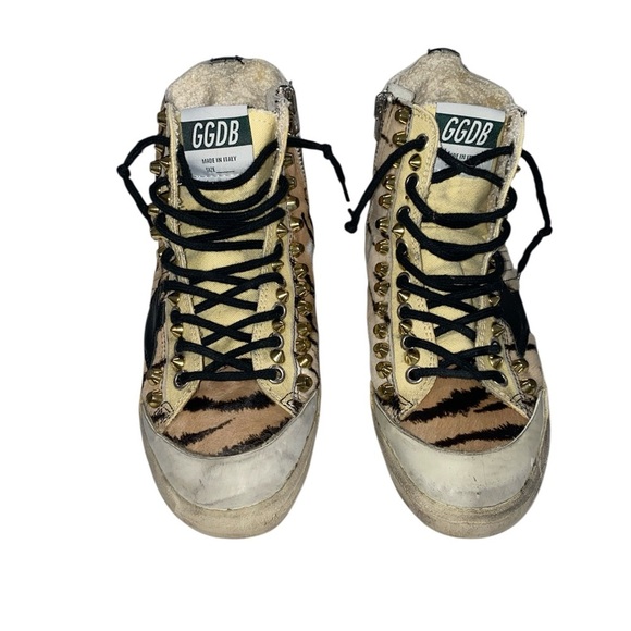 Golden Goose Francy tiger print pony hair high top sneakers - Picture 3 of 16